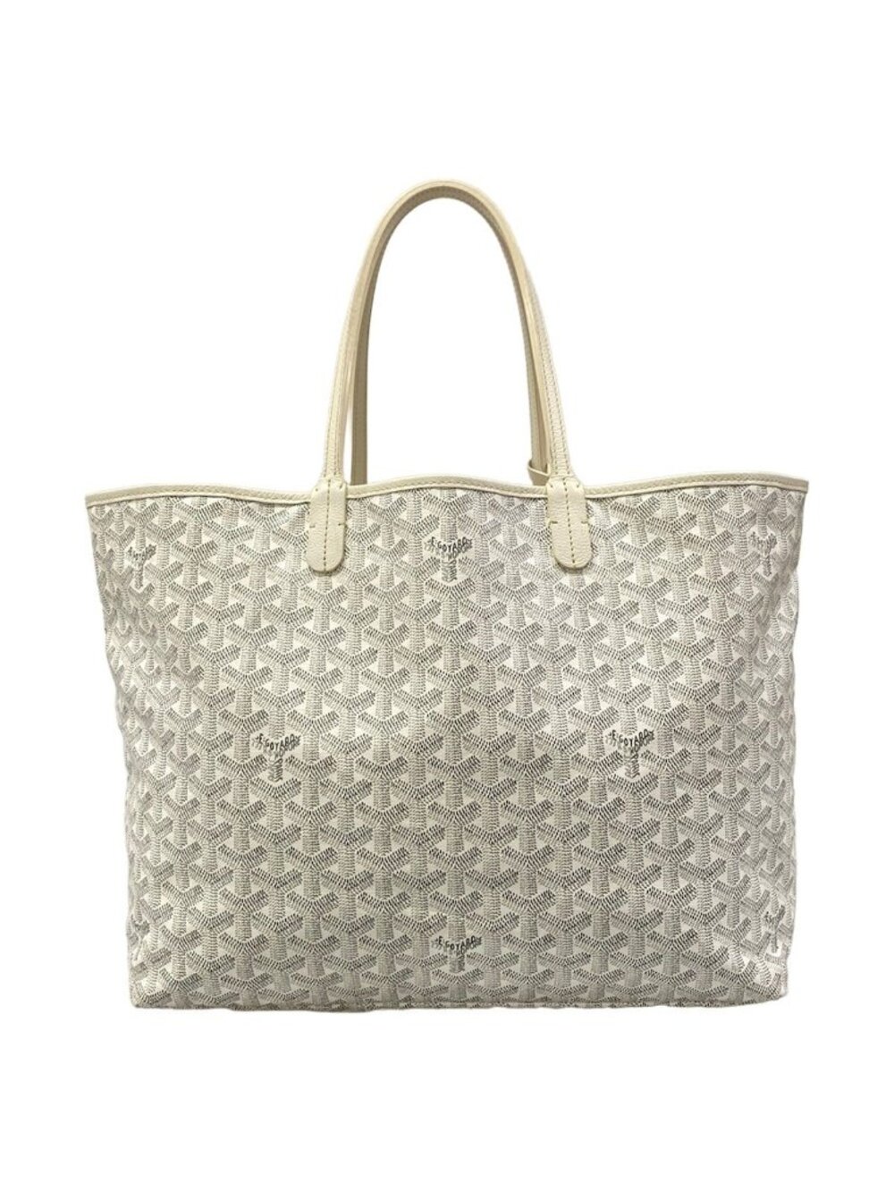 Goyard Tote Bag Saint Louis PM White Gray Light Leather